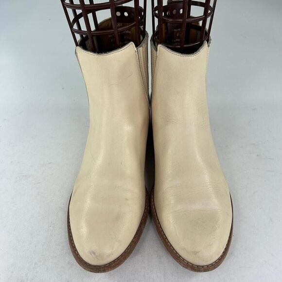 Thursday dreamer Women's Chelsea Boots US 9.5 Natural Beige Leather Pull-On Boot - Picture 3 of 11